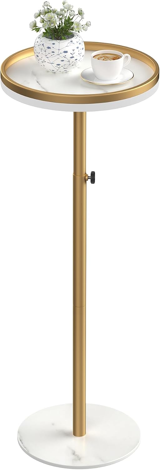 Side Table, Small Drink Table for Small Spaces, Gold
