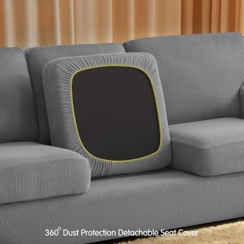 CHUN YI 3 Piece Stretch Armchair Sofa Cover, 1 Seater Couch Slipcover with On...