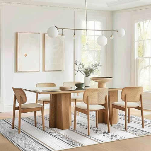 5x7 Washable Area Rugs for Living Room Boho Bedroom Rug Black/Brown