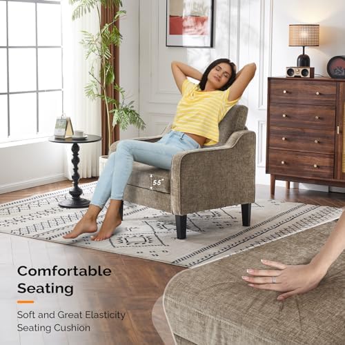 VINGLI Accent Chairs Set of 2, Chenille Upholstered Armchair Living Room