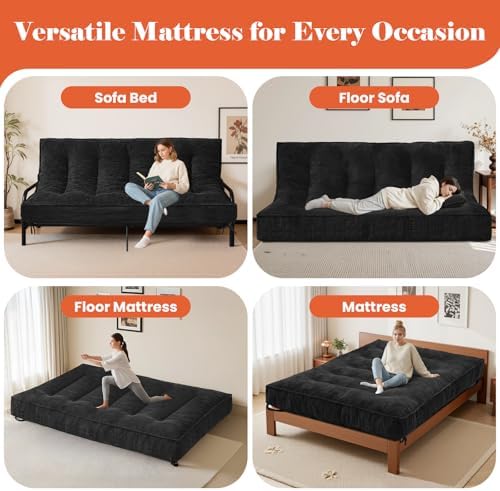 8" Futon Mattress Queen Size, Futons Sofa Bed Sleeper Couch Bed, Folding...