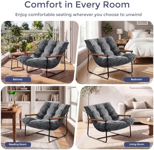 MAXYOYO Modern Accent Chair, Tufted Living Room Chair with Metal Frame