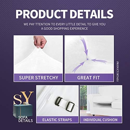 ZNSAYOTX Luxury Chair Slipcovers with Arms 2 Piece Stretch Chair Covers for L...
