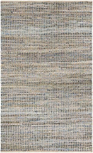 SAFAVIEH Cape Cod Collection Area Rug - 6' x 9', Natural & Blue, ...