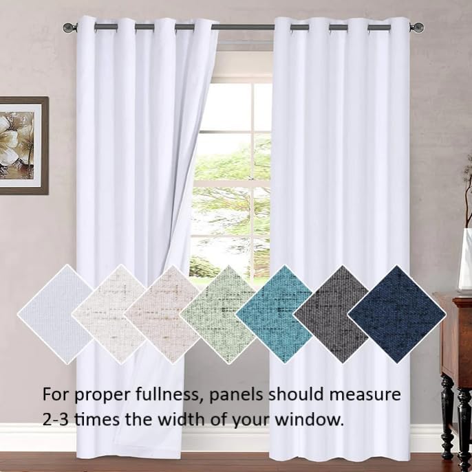 H.VERSAILTEX Blackout Patio Curtains 100 x 84 Inches for Sliding Door Extral ...