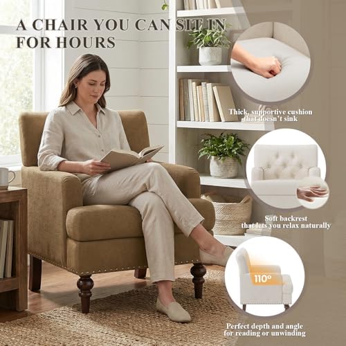 MALOL Modern Accent Chairs Set of 2 for Living Room, Comfy Bedroom Reading Ar...