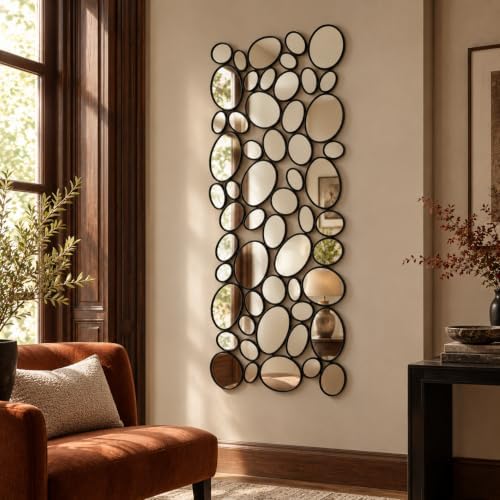 Black Wall Mirrors Decorative - 51"x23" Large Modern Wall Mirror fo...