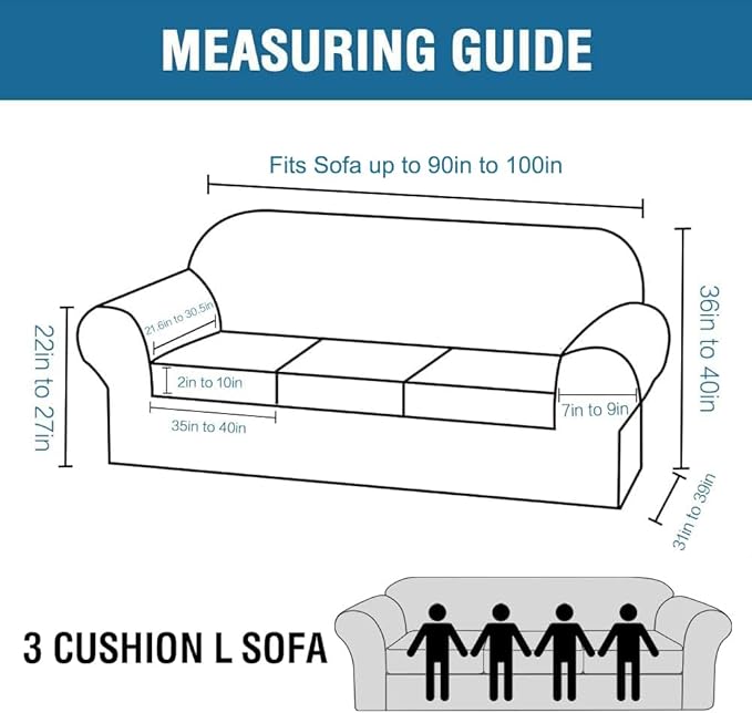 H.VERSAILTEX 4 Piece Stretch Sofa Covers - Image 2