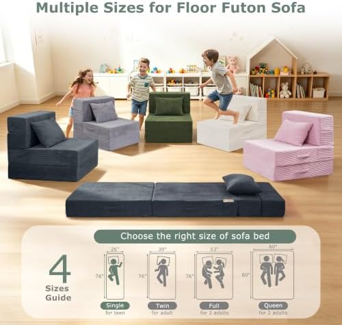 Folding Sofa Bed, Convertible Sleeper Chair Bed, Floor Sofa with Bag