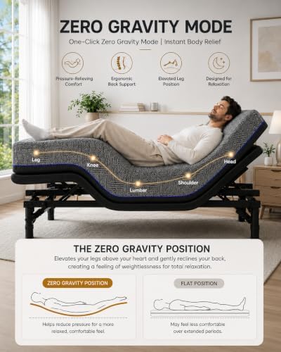 Marsail Adjustable Bed Frame Full with Mattress & Massage, Adjustable Base