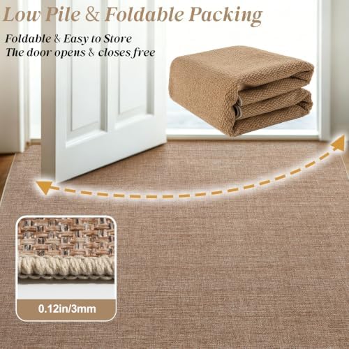 6×9 Easy Jute Rug Washable Rugs Low Pile Outdoor Indoor Farmhouse Neutral Non...