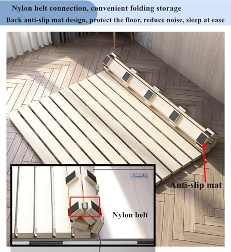 Foldable Floor Bed Frame for Japanese Futon Mattress King Size