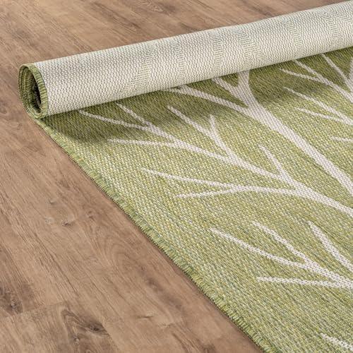 Washable Indoor Outdoor Rug 8x10 Modern Area Rugs Branch Pattern Non Shedding...