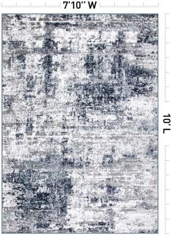 Rugshop Distressed Modern Bohemian Abstract Area Rug Blue 7'10" x 10...
