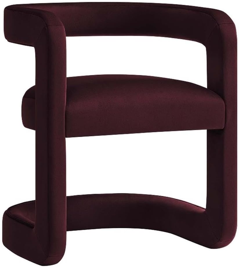 Modway Winslow Stain-Resistant Performance Velvet Dining Chair in Mulberry - ...