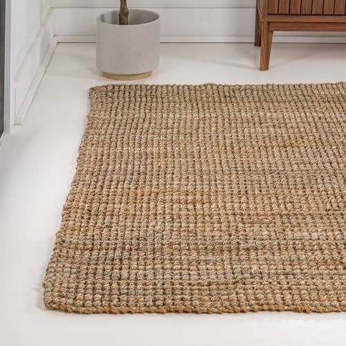JONATHAN Y Biot Handwoven Jute Solid Natural Indoor Area Rug, 5x8, Traditiona...
