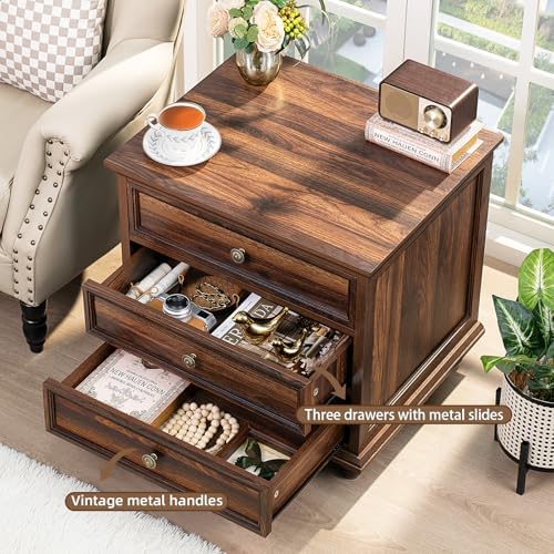 Joaxswe Farmhouse Dresser and Nightstand Set - 3 Piece, 54" Wide Dresser...