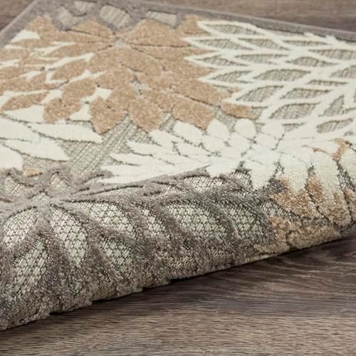 Nourison Home Aloha Natural 7' x 10' Area Rug - Easy Clean, Non Shedd...