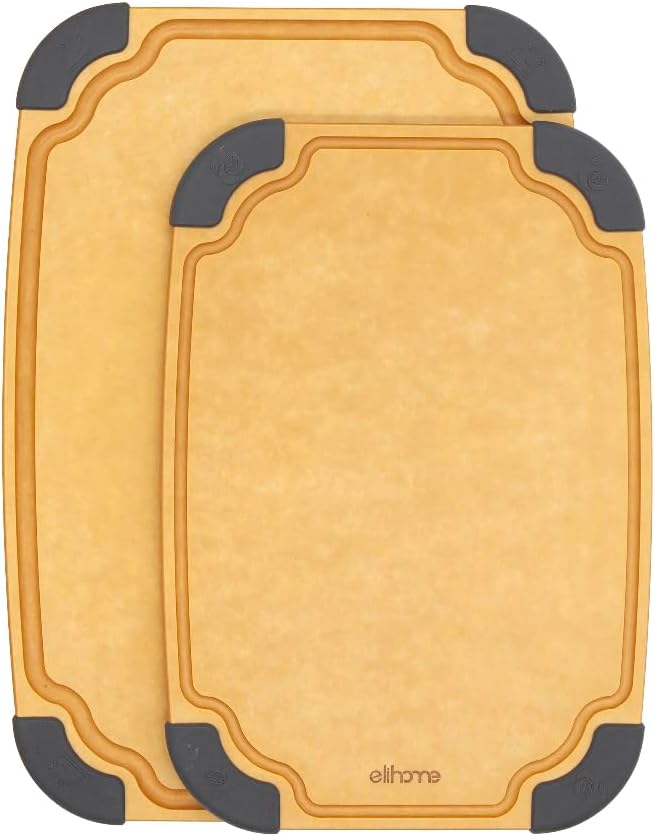 Elihome Essential Series 2-in1 Wood Cutting Board Set by Elihome
