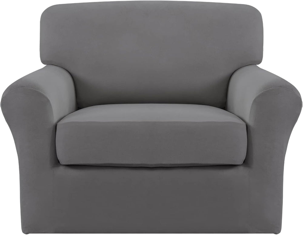 Easy-Going 2 Pieces Stretch Sofa Slipcover for Armchair Washable