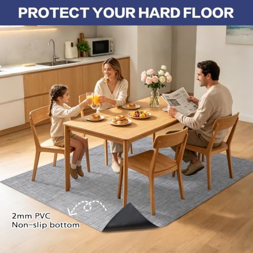 Vinyl Floor Mat Waterproof Area Mat Non Slip PVC Vinyl Area Rug,4'x6'