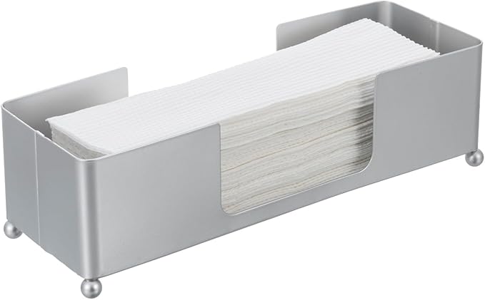 MyGift Paper Towel Holder, Modern Silver Tone Metal Tabletop Paper Dispenser by MyGiftHome