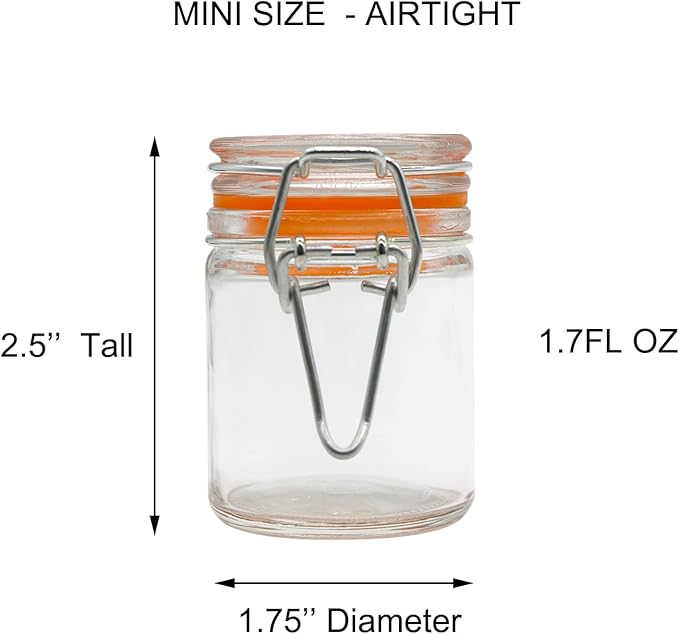 1.7 oz Mini Glass Spice Bottles, 24 Pack Small Glass Jars - Image 2