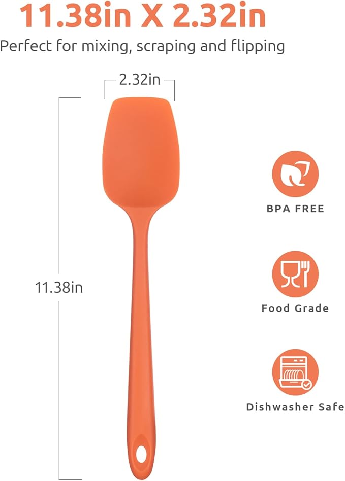 Heat Resistant Silicone Spoon Spatula: U-Taste 600ºF High Heat Flexible 11.38in - Image 2