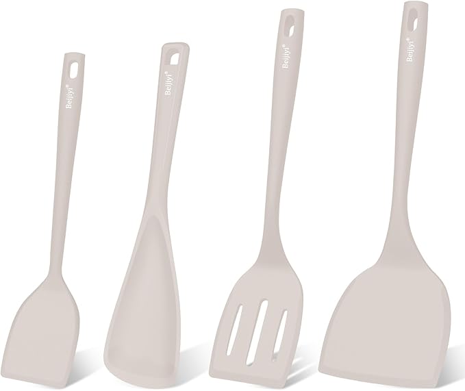 Beijiyi Silicone Spatula Set of 4, 600°F Heat Resistant, BPA Free Kitchen by Beijiyi