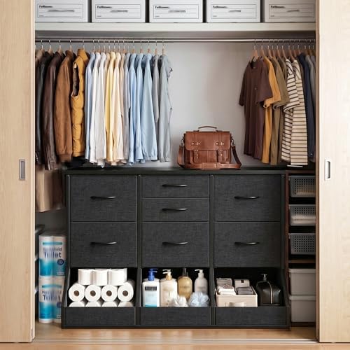 Romorgniz Dresser for Bedroom, 7 Drawer and 3 Open Cubby, Modern Bedroom