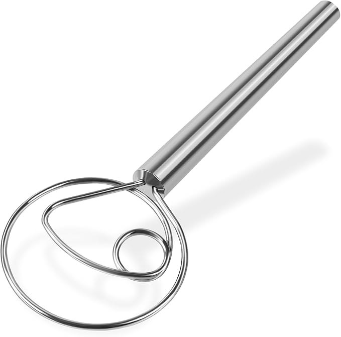 Maxjoy Danish Dough Whisk Stainless Steel Hook Dutch Style Bread Mixer by MAXJOY