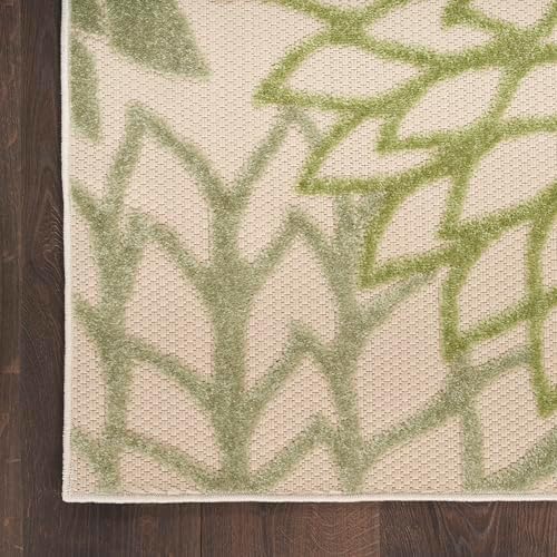 Nourison Home Aloha Indoor/Outdoor Ivory Green 7'10" x 10'6&quot...