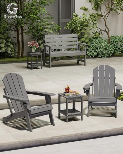 GREENVINES Adirondack-Outdoor-Side-Table | Set of 4 | 14 x 13 Inches | HDPE P...
