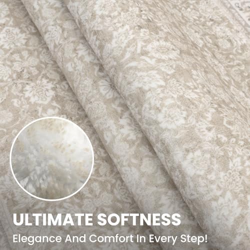 SIILOOM 8x10 Washable Area Rug, Non Slip Large Rug for Bedroom Living Room