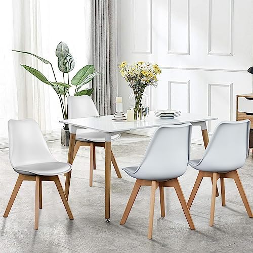 OLIXIS Dining Chairs Set of 4, PU Leather Accent Chairs for Living Room