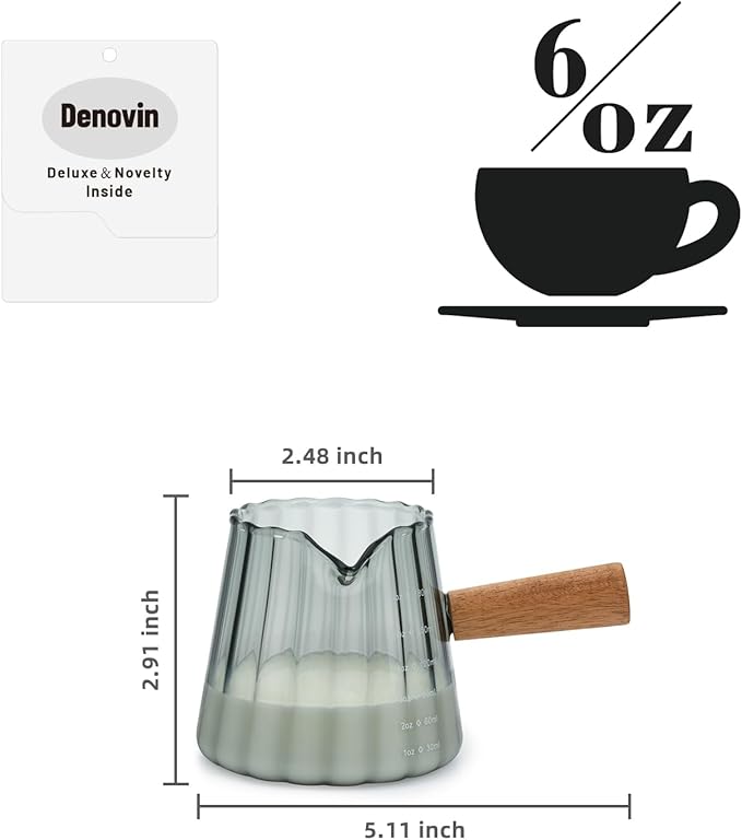 Glass Measuring Cup, 6oz Creamer Pitcher - Image 2