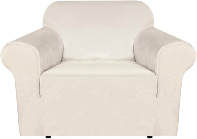 H.VERSAILTEX Stretch Velvet Armchair Cover Couch Covers 1 Cushion Chair by HVERSAILTEX