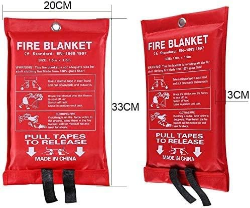 Mata Leon Emergency Fire Blankets Fire Retardant Blankets 4 Pack Fiberglass F...
