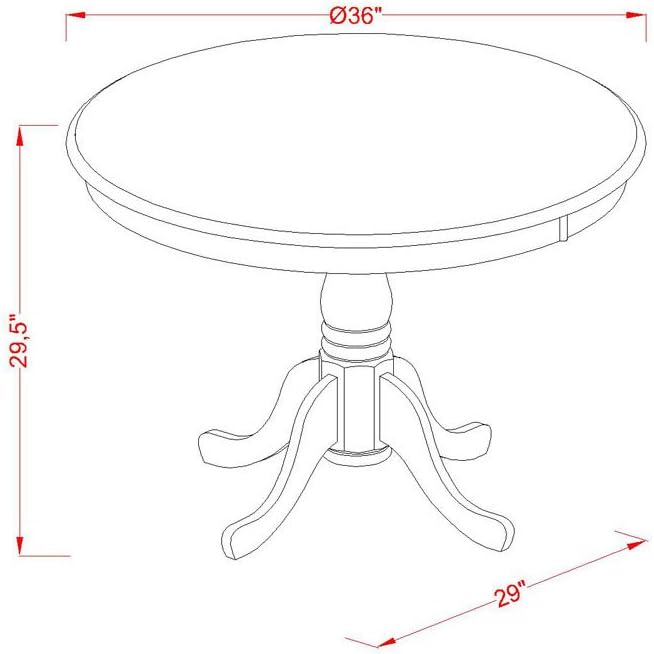 East West Furniture ANDR3-CAP-03 3 Piece Dining Room Table Set Contains a Rou...