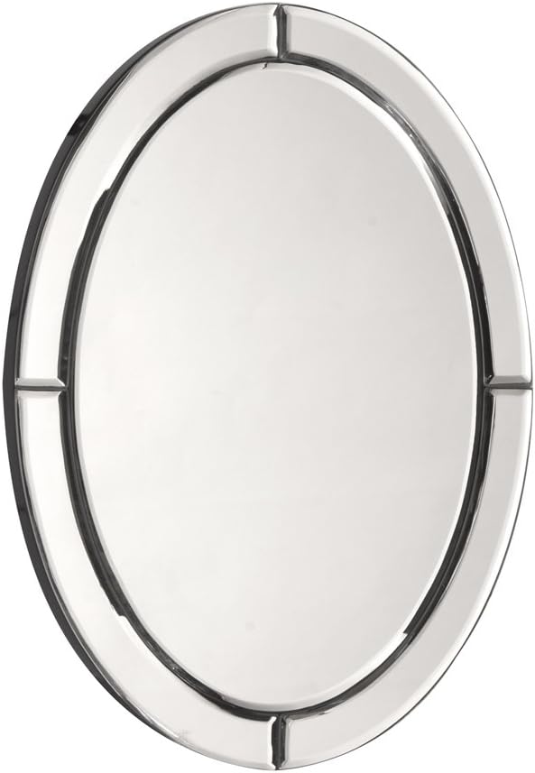 Howard Elliott Collection Oval Hanging Wall Accent Mirror, Unique Design Eleg...