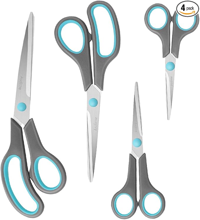 Asdirne Scissors Set of 4, Premium Stainless Steel Razor Blades, Ergonomic by Unknown