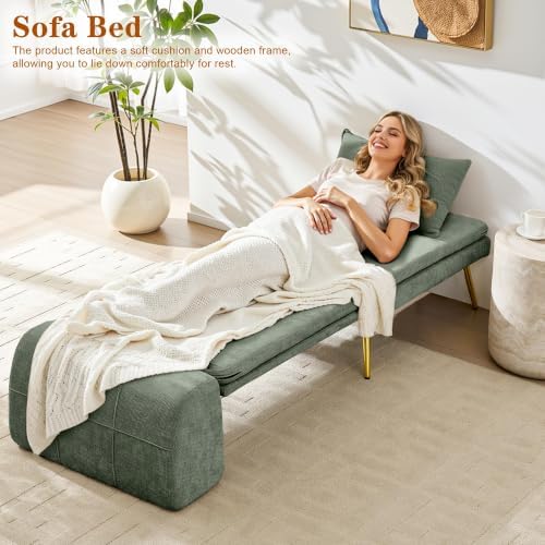 wanan Futon Chair, 3-in-1 Chair Sleeper Bed for Adults with Back Support