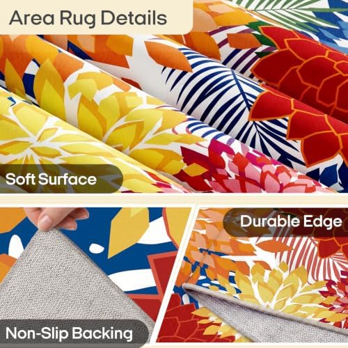 ZonLi 5x8 Area Rug for Living Room, Washable Rugs for Bedroom