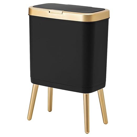 Procade Office Trash Can with Lid, Modern Narrow Garbage Can with Legs