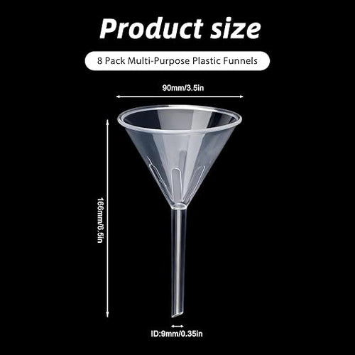 8 Pcs 3.5 Inch Wide Mouth Plastic Funnels, Easy and Smooth Content Transfer - Image 2
