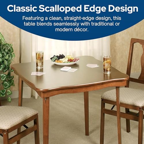 Stakmore Stylish Durable Versatile Square Folding Table, Cherry