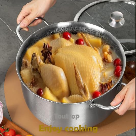 Toutrop Hybrid Nonstick 8-Quart Stockpot, Stainless Steel Stock Pot - Image 7