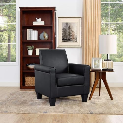 Modern Faux Leather Accent Chair, Upholstered Living Room Armchairs Comfy Sin...