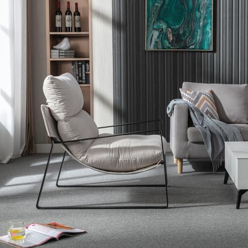 HEAH-YO Modern Accent Chair, Comfy Living Room Chair with Removable Cushion a...