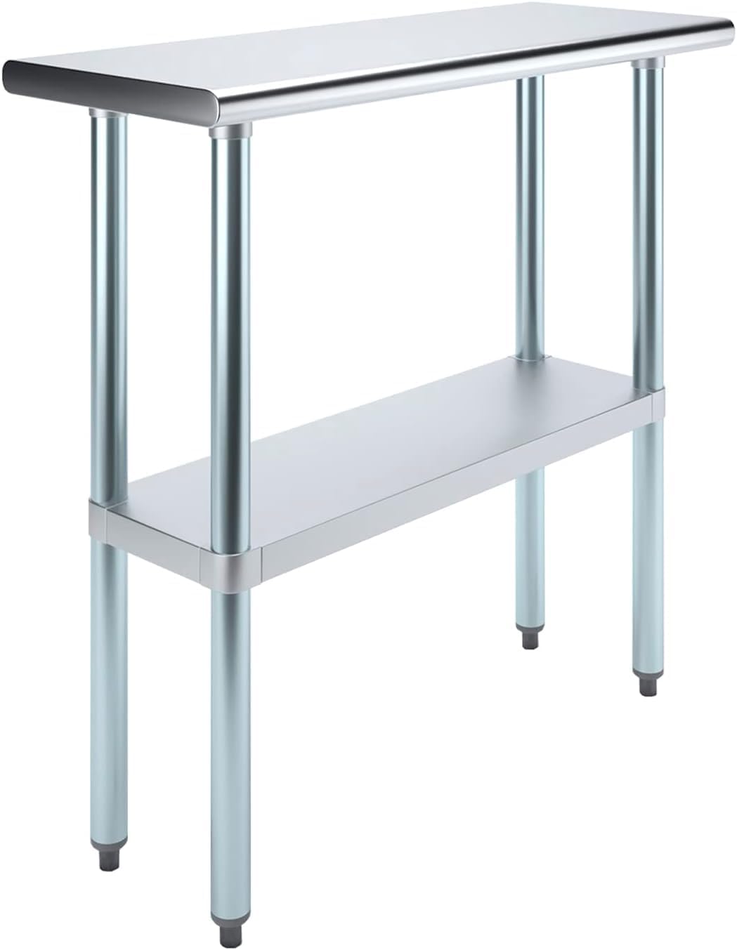 14" x 36" Stainless Steel Prep Table – NSF Certified Heavy Duty Work Table for Home & Commercial Use – Galvanized Undershelf & Legs